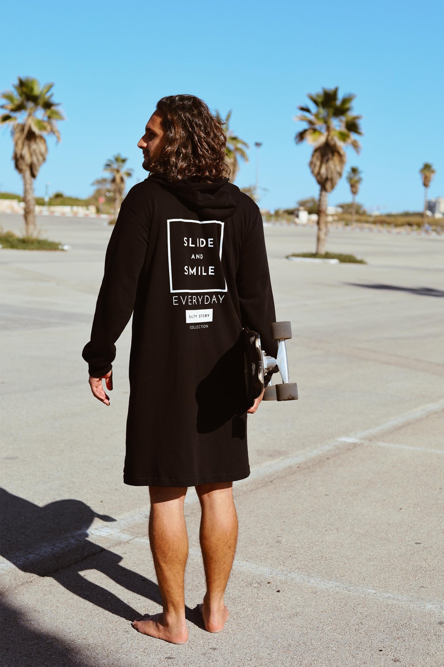 WINTER SURF PONCHO HOODED TOWEL UNISEX BLACK