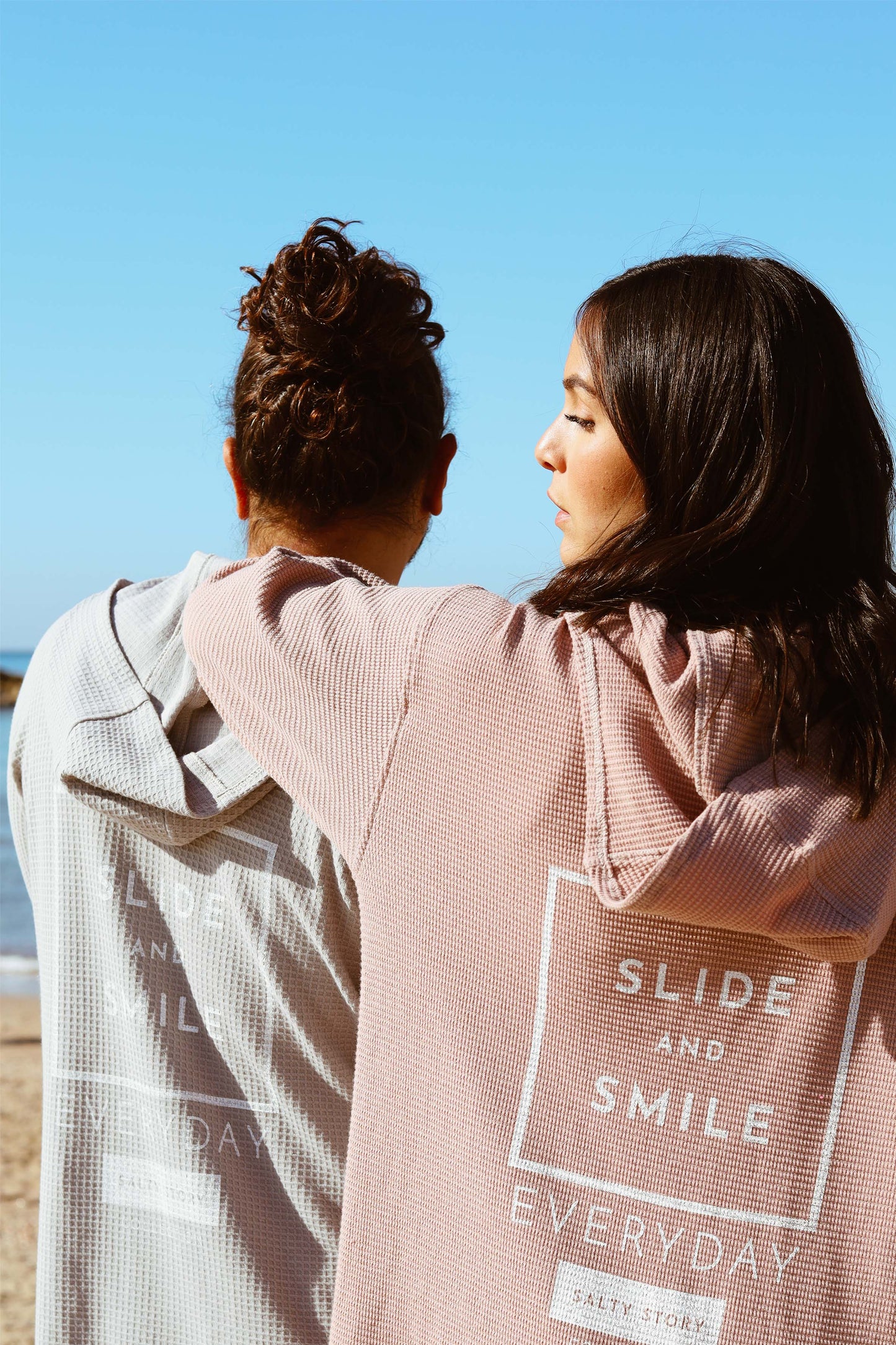 WINTER SURF PONCHO HOODED TOWEL UNISEX NUDE PINK