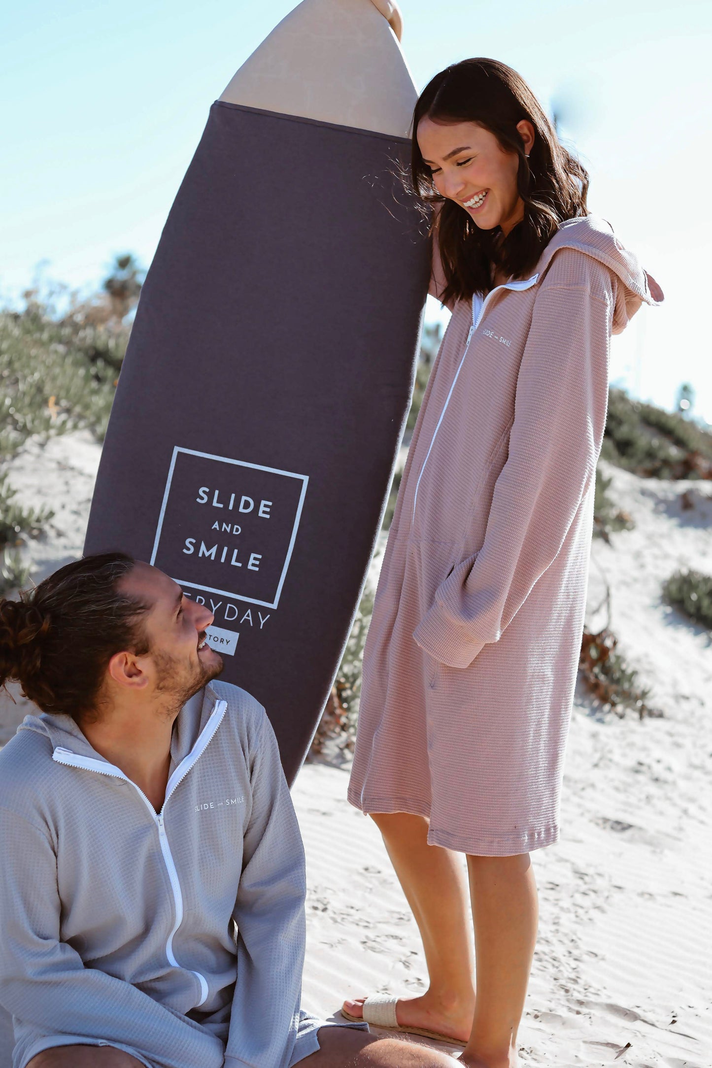 WINTER SURF PONCHO HOODED TOWEL UNISEX NUDE PINK