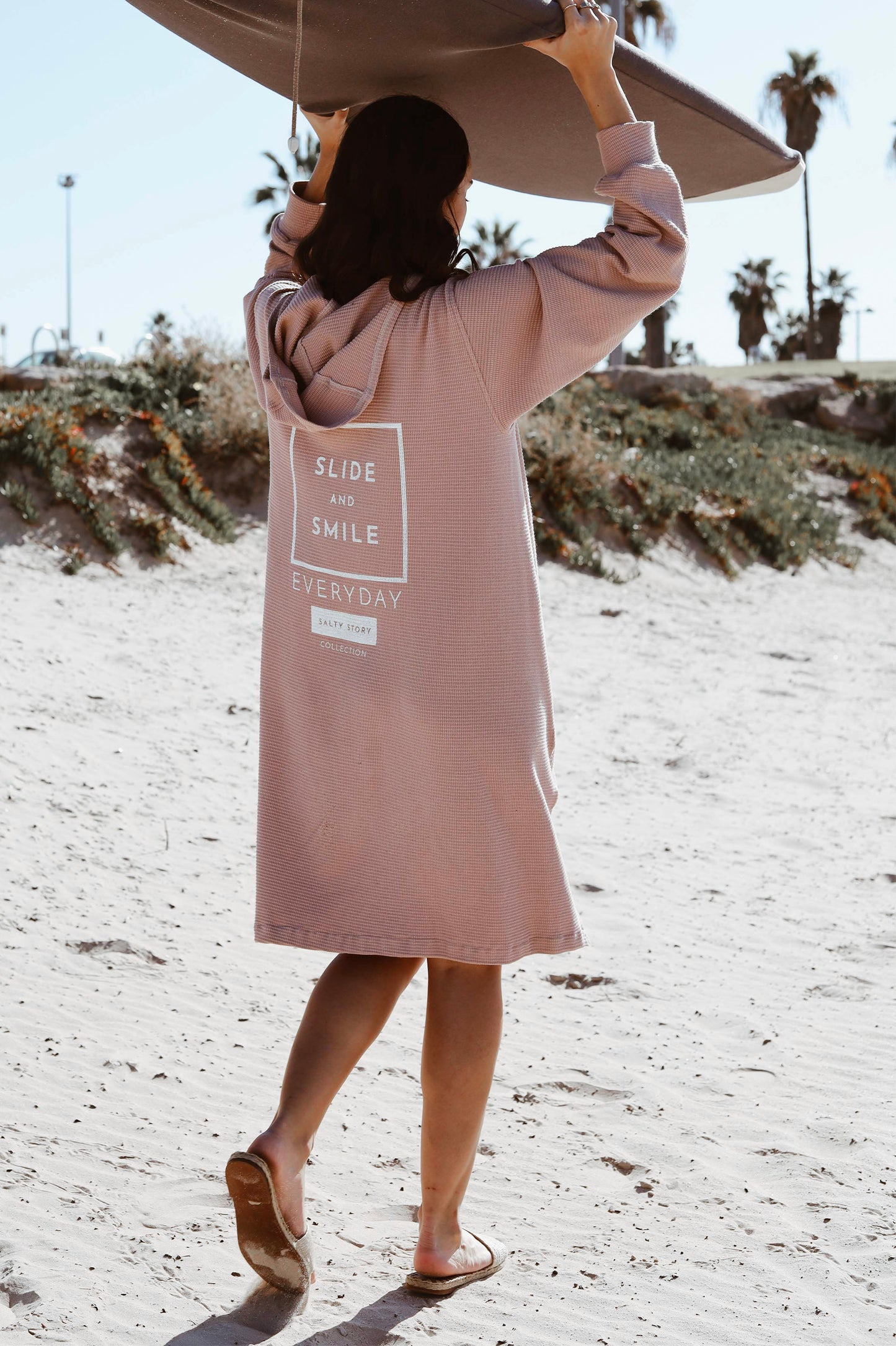 WINTER SURF PONCHO HOODED TOWEL UNISEX NUDE PINK