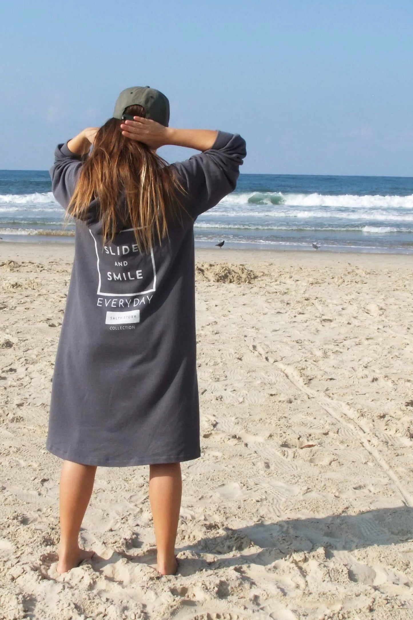 WINTER SURF PONCHO HOODED TOWEL UNISEX GREY