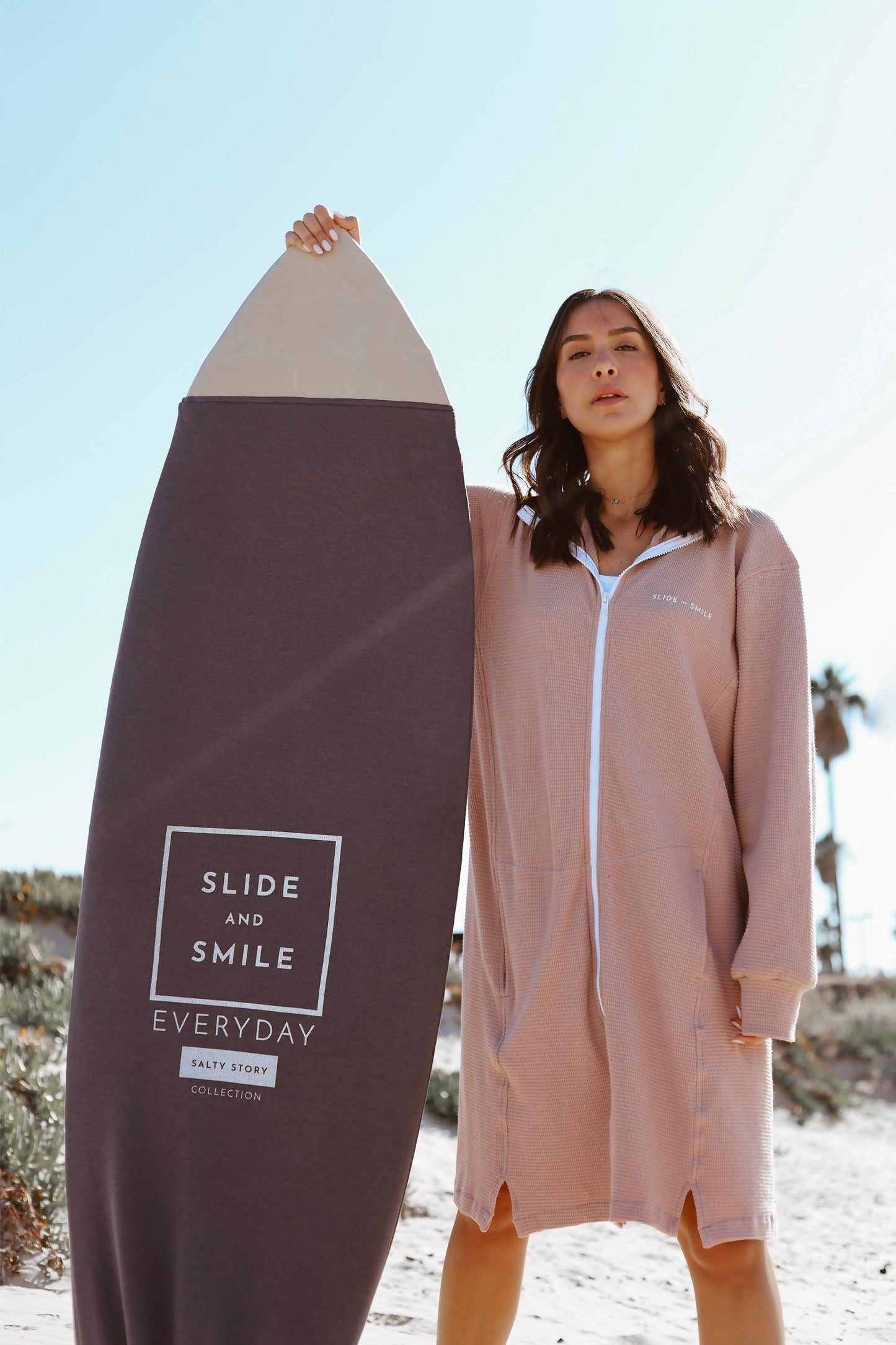 WINTER SURF PONCHO HOODED TOWEL UNISEX NUDE PINK